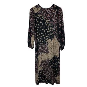 Kachel Anthropologie Midi Dress 4 Floral Long Sleeves Boho Chic Cottagecore